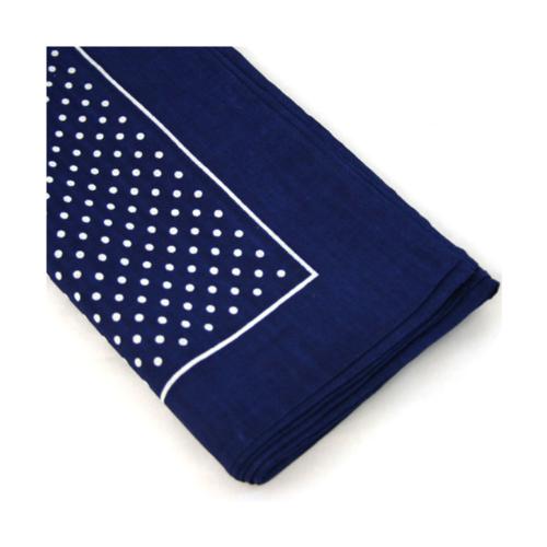 Wilsons of Sharrow Snuff Navy Small Polka Dot Handkerchief