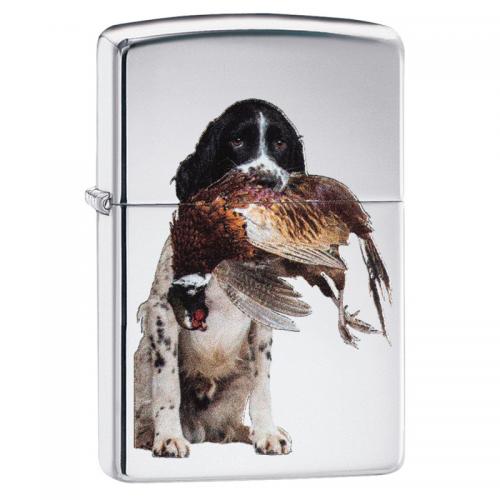 Zippo - High Polish Chrome Springer Spaniel - Windproof Lighter