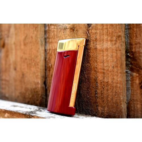 ST Dupont Slim 7 - Flat Flame Torch Lighter - Red and Gold