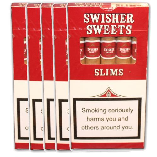 Swisher Slims Cigar - 5 x 5 packs (25 cigars)