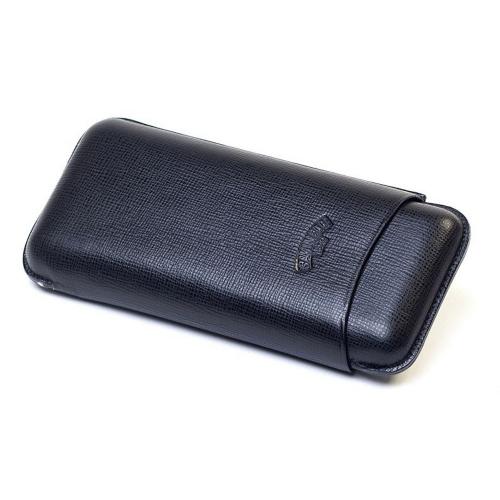 Savinelli Corona Leather Cigar Case - Black - Fits 3 Cigars