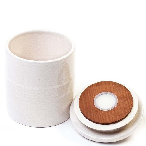 Savinelli Ceramic Cylindrical Rolling Tobacco Jar - Craquel