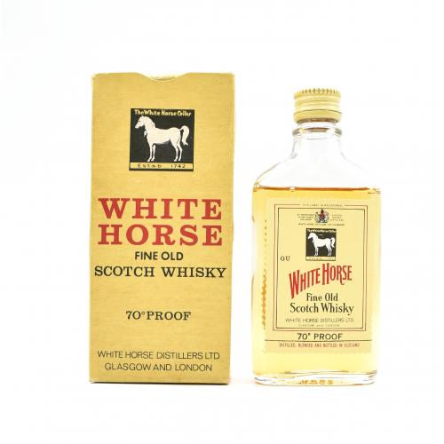 White Horse 1960s Fine Old Scotch Whisky Miniature - 70 Proof