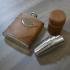 Artamis 6oz Brown Spanish Leather Flask & Cups Gift Set
