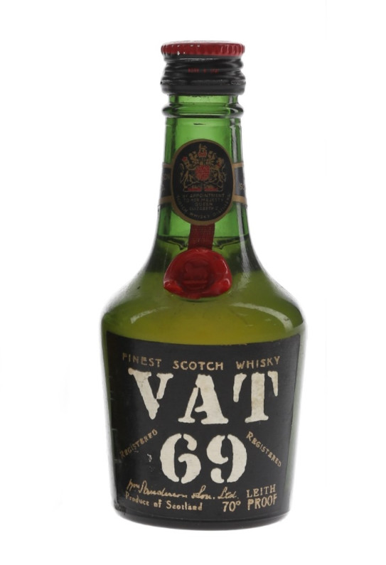 Vat 69 Bottled 1950s/60s Whisky Miniature 40 5cl