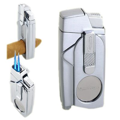 Vector Xcaliber Dual Torch Lighter - Chrome