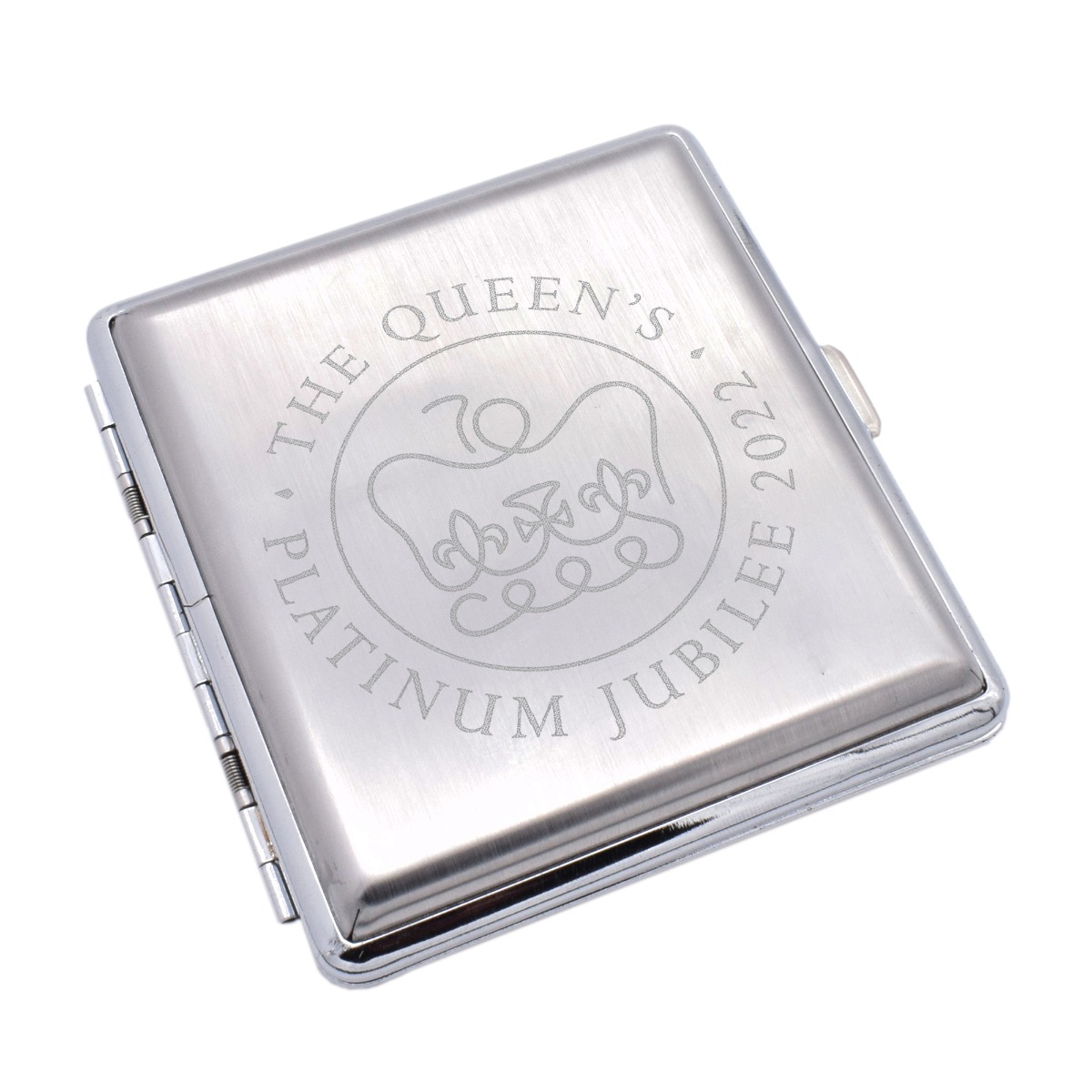 The Queens Platinum Jubilee 2022 Engraved Design Double Sided Plain Cigarette  Case Holds up to 18